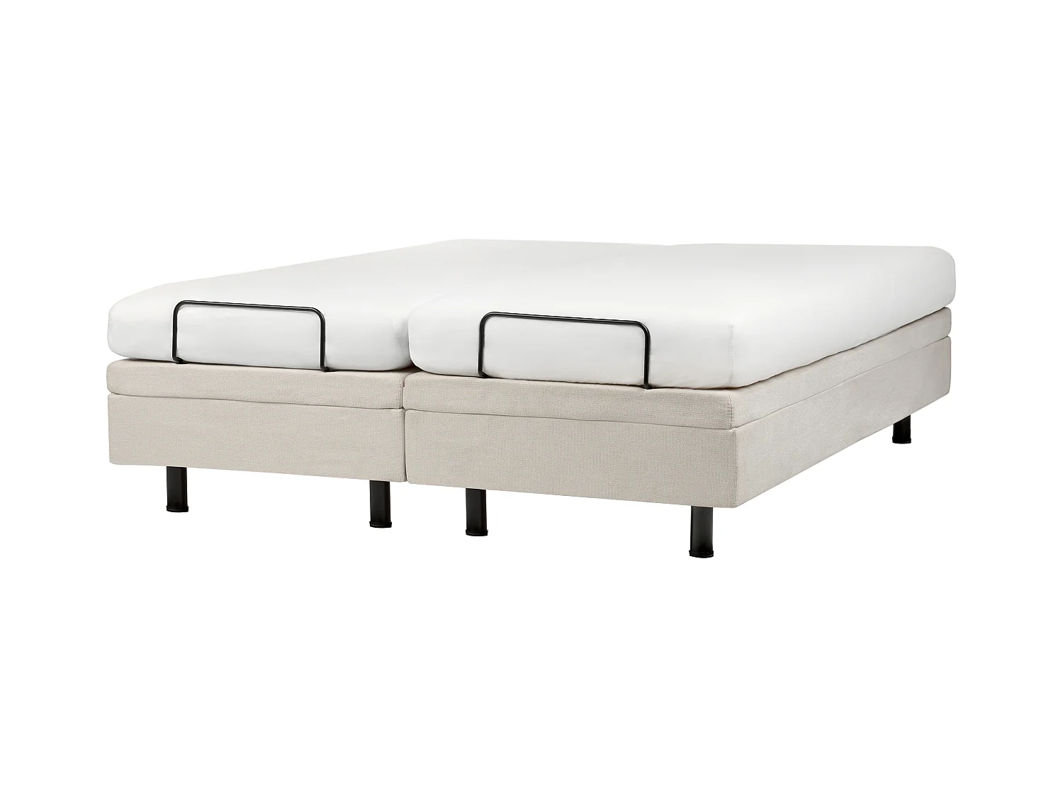 Lit réglable sans tête de lit Tissu DUKE II 160 x 200 cm Beige clair