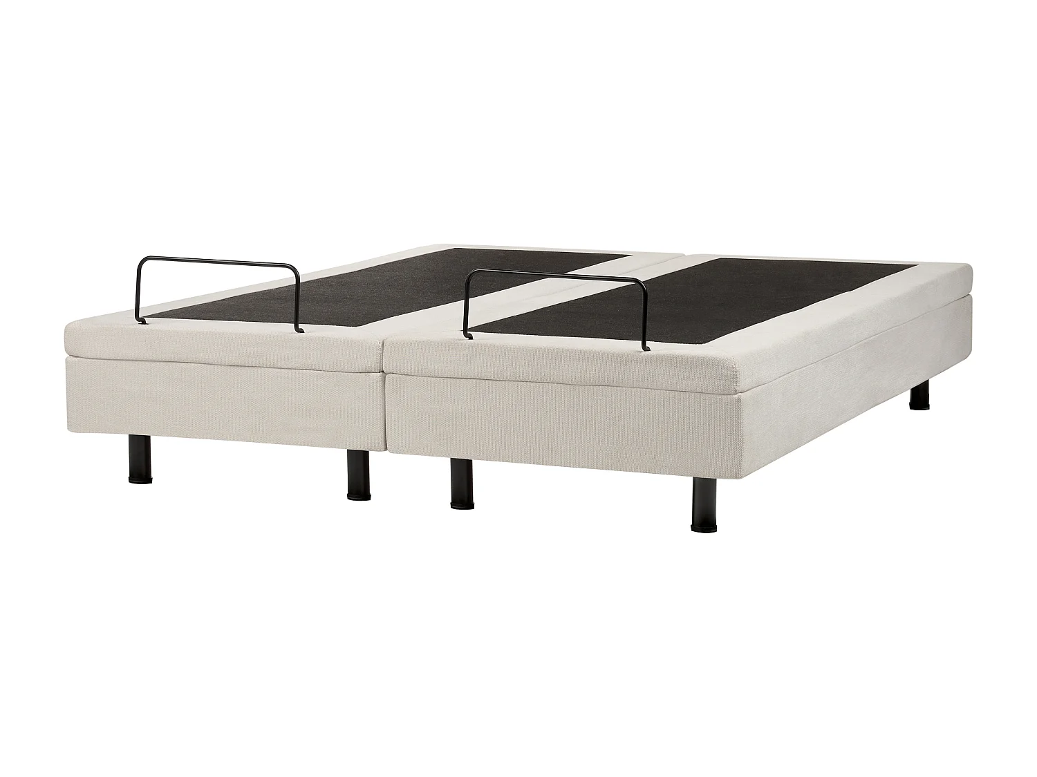 Cama ajustável sem cabeceira Tecido DUKE II 160 x 200 cm Creme claro
