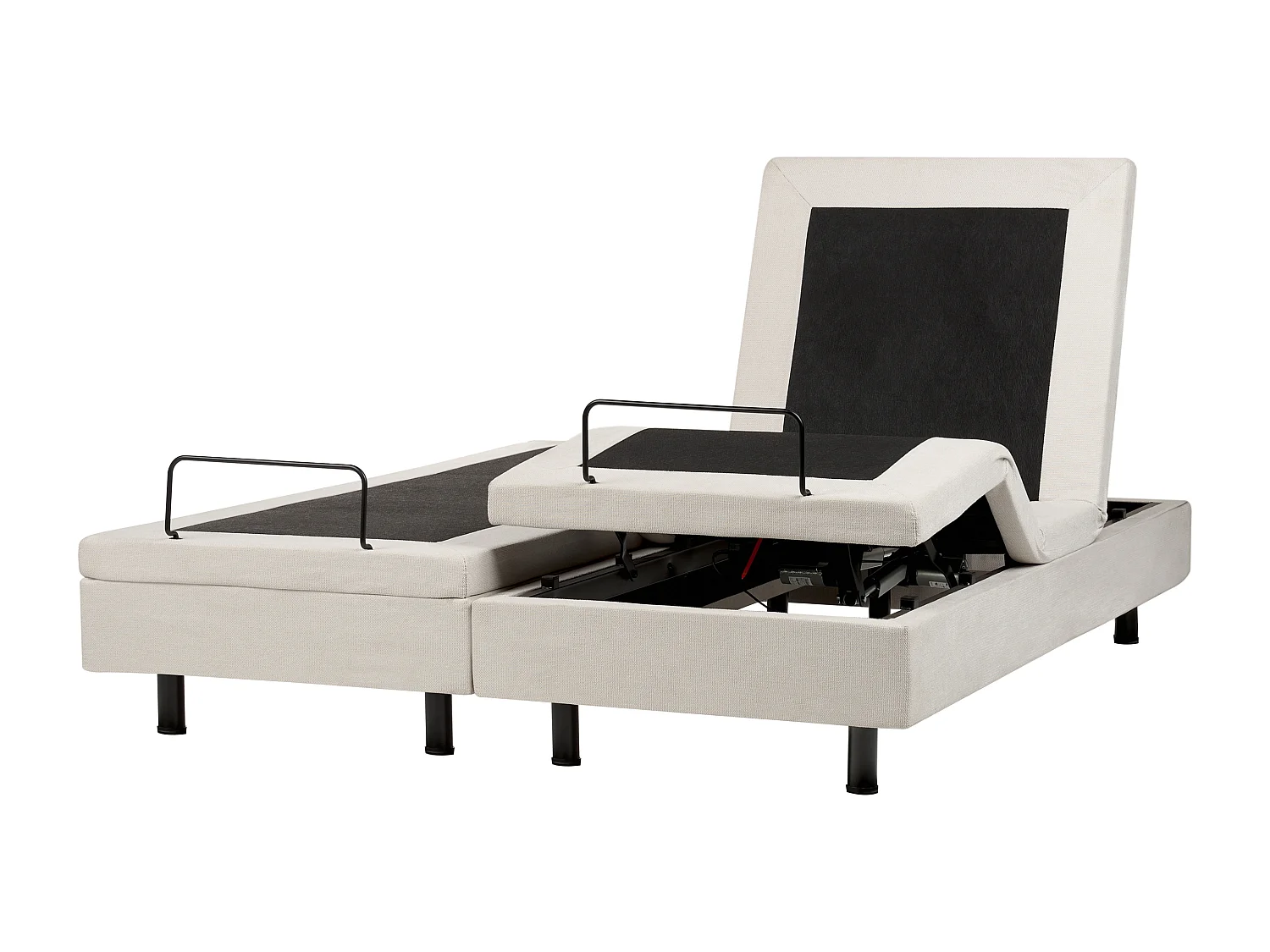 Cama ajustável sem cabeceira Tecido DUKE II 160 x 200 cm Creme claro