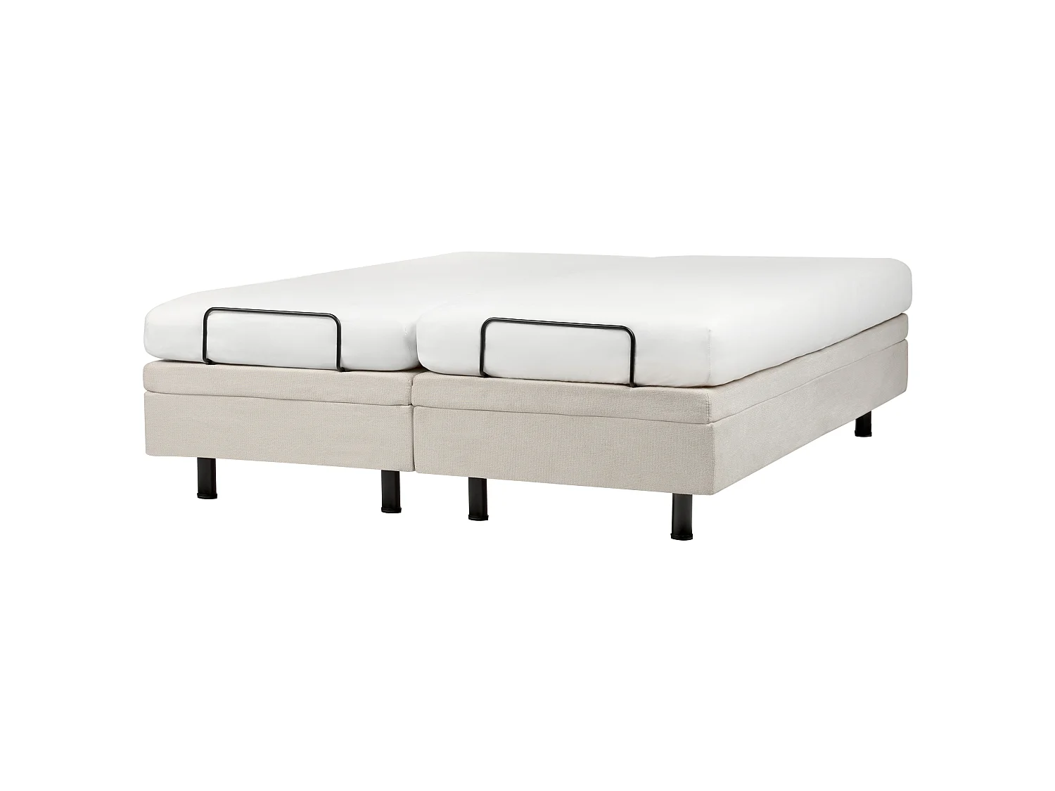 Letto regolabile senza testiera Tessuto DUKE II 160 x 200 cm Beige chiaro