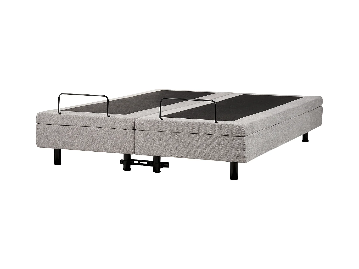 Lit réglable sans tête de lit Tissu DUKE II 160 x 200 cm Gris clair