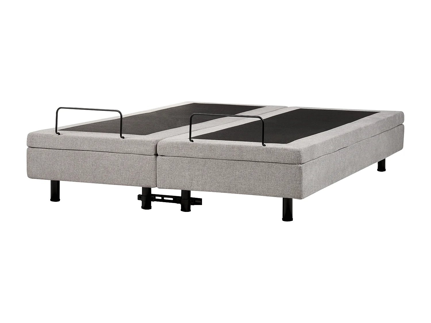 Lit réglable sans tête de lit Tissu DUKE II 160 x 200 cm Gris clair