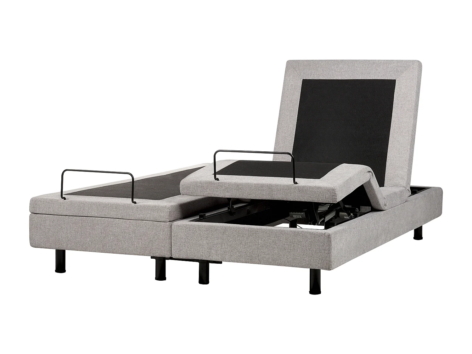 Lit réglable sans tête de lit Tissu DUKE II 160 x 200 cm Gris clair