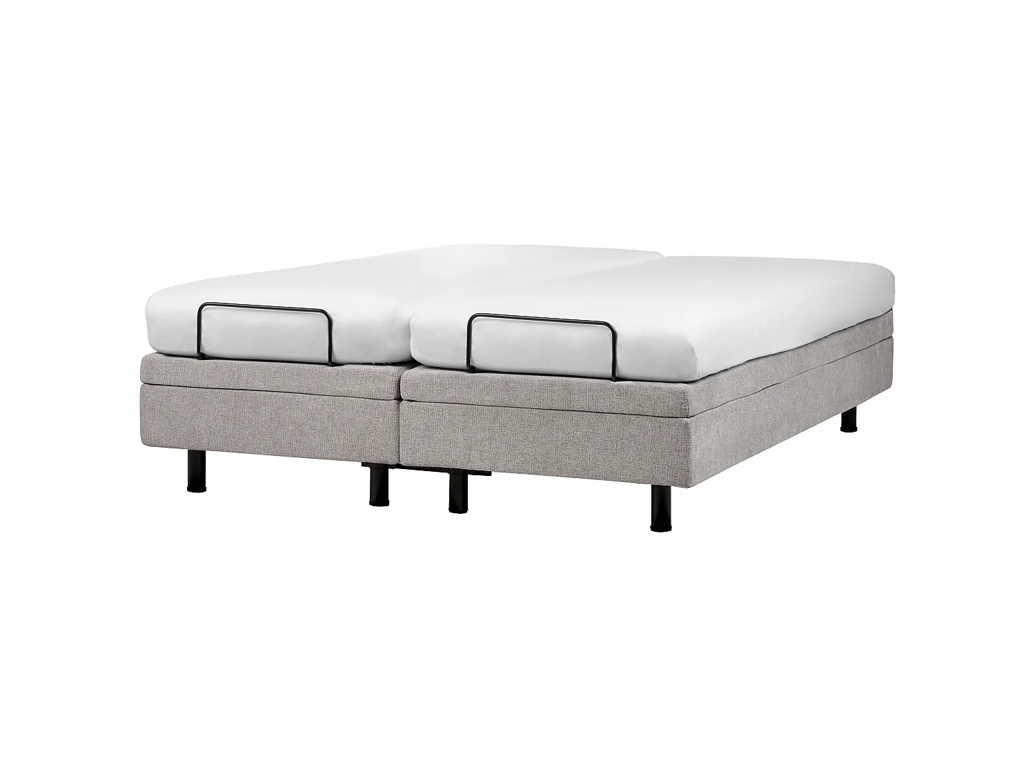 Lit réglable sans tête de lit Tissu DUKE II 160 x 200 cm Gris clair