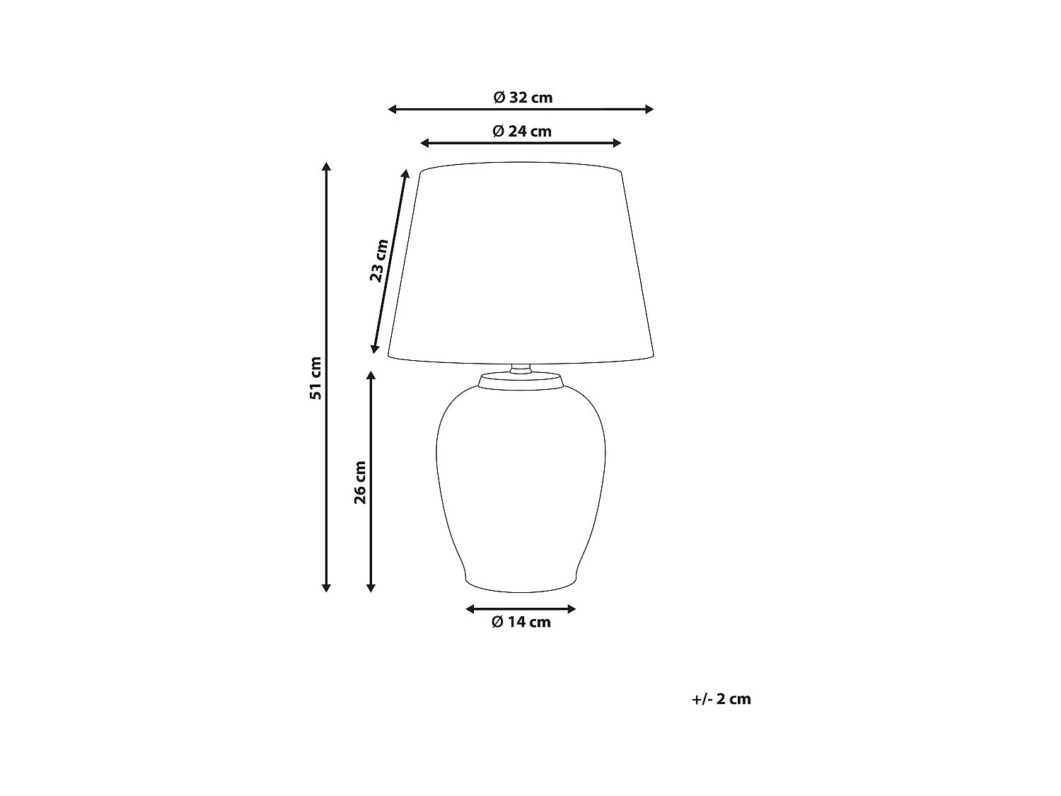 Tischleuchte SUNJA Porzellan Weiss / Blau