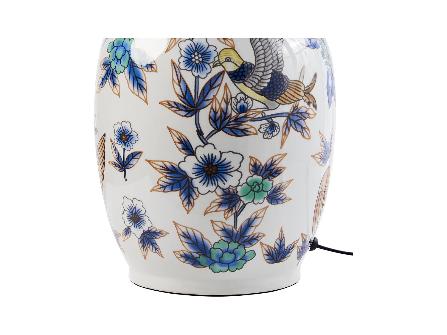 Tischleuchte SUNJA Porzellan Weiss / Blau