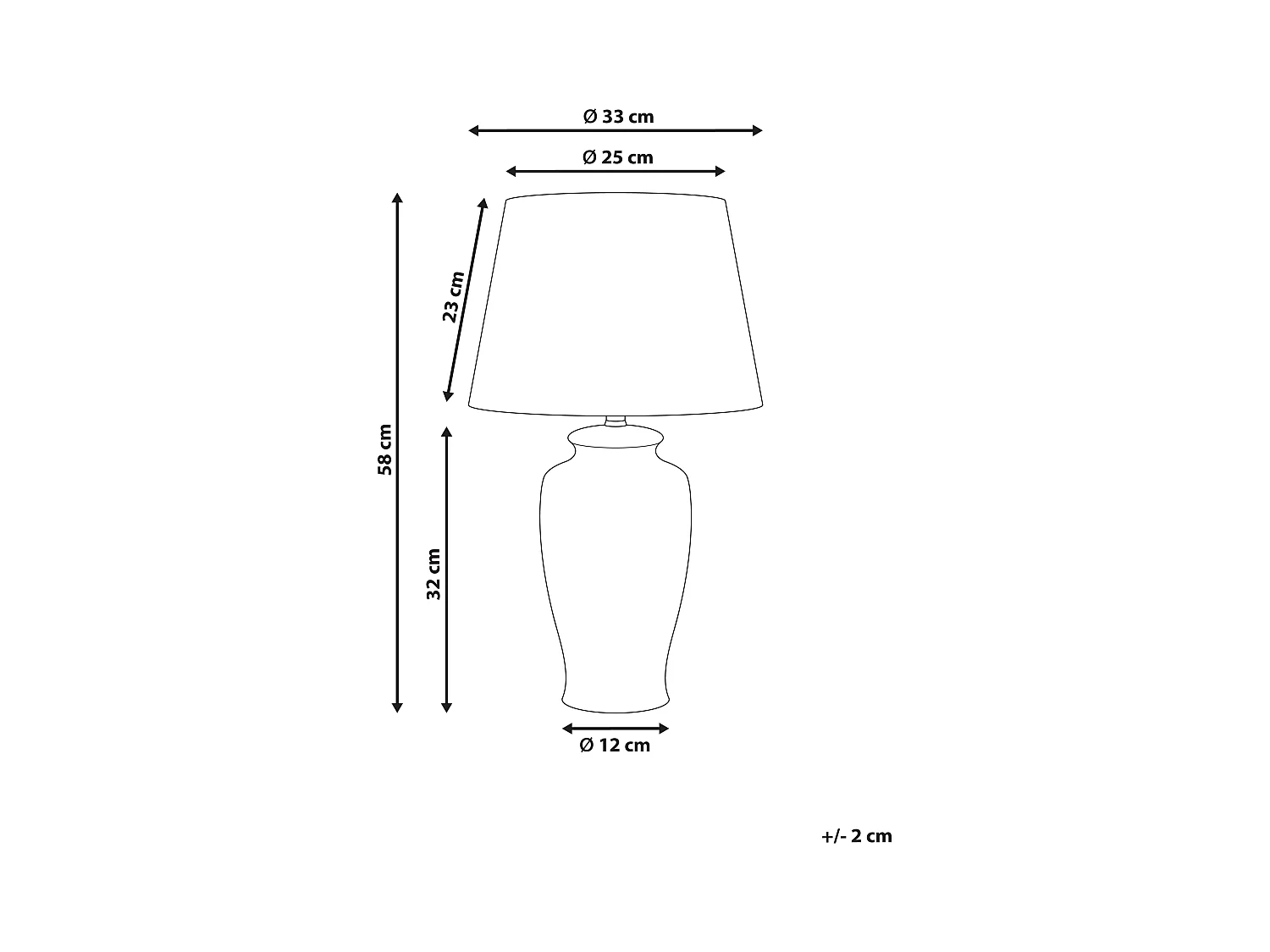 Tischleuchte BIJELA Porzellan Weiss / Blau
