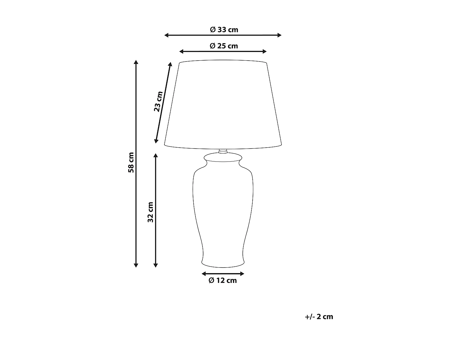 Tischleuchte BIJELA Porzellan Weiss / Blau
