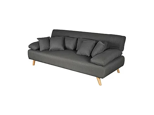 Canapé convertible 3 places gris 207x80x79cm TRAI