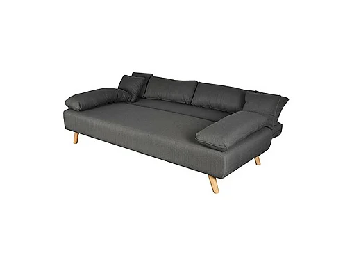 Canapé convertible 3 places gris 207x80x79cm TRAI