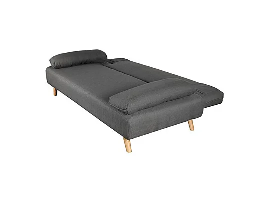 Canapé convertible 3 places gris 207x80x79cm TRAI