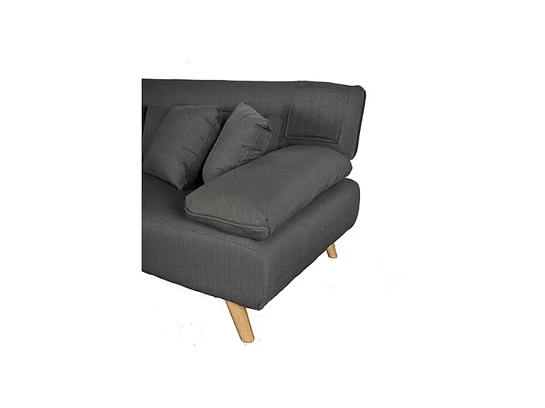 Canapé convertible 3 places gris 207x80x79cm TRAI