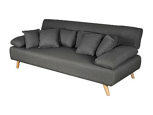Canapé convertible 3 places gris 207x80x79cm TRAI