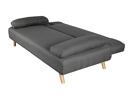 Canapé convertible 3 places gris 207x80x79cm TRAI