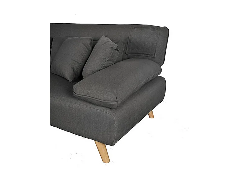 Canapé convertible 3 places gris 207x80x79cm TRAI