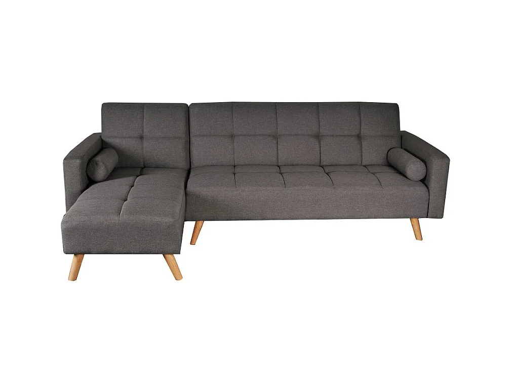 Canapé d'angle Convertible gauche gris ASAR  253x144x90 cm
