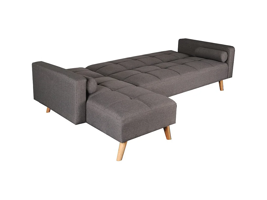 Canapé d'angle Convertible gauche gris ASAR  253x144x90 cm