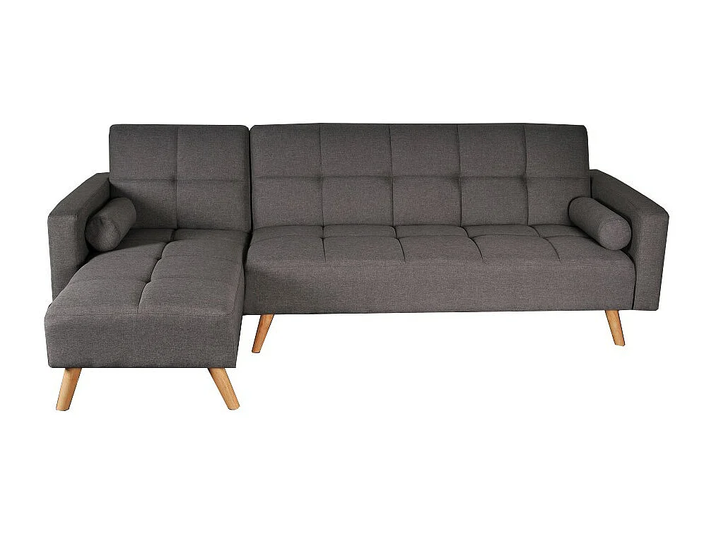 Canapé d'angle Convertible gauche gris ASAR  253x144x90 cm