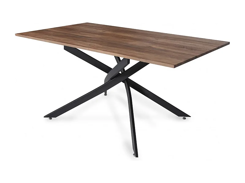 Table à manger 90x160cm couleur chêne pied métal