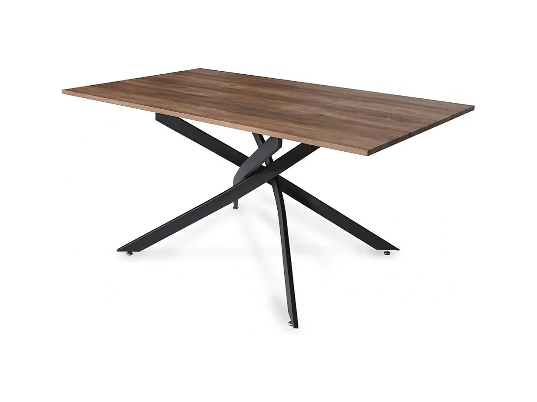 Table à manger 90x160cm couleur chêne pied métal