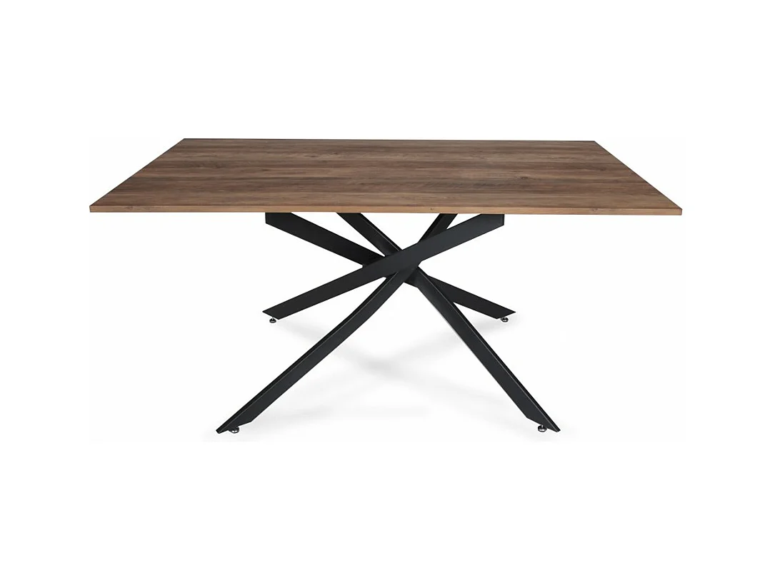 Table à manger 90x160cm couleur chêne pied métal