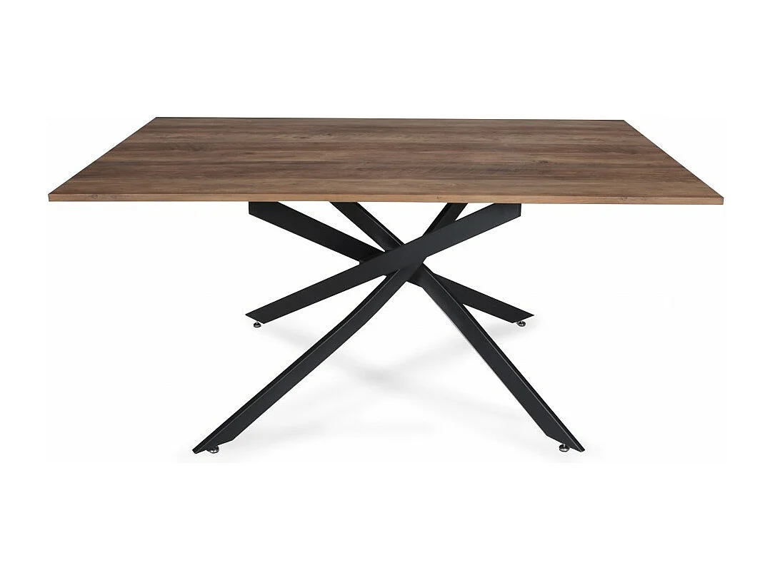 Table à manger 90x160cm couleur chêne pied métal