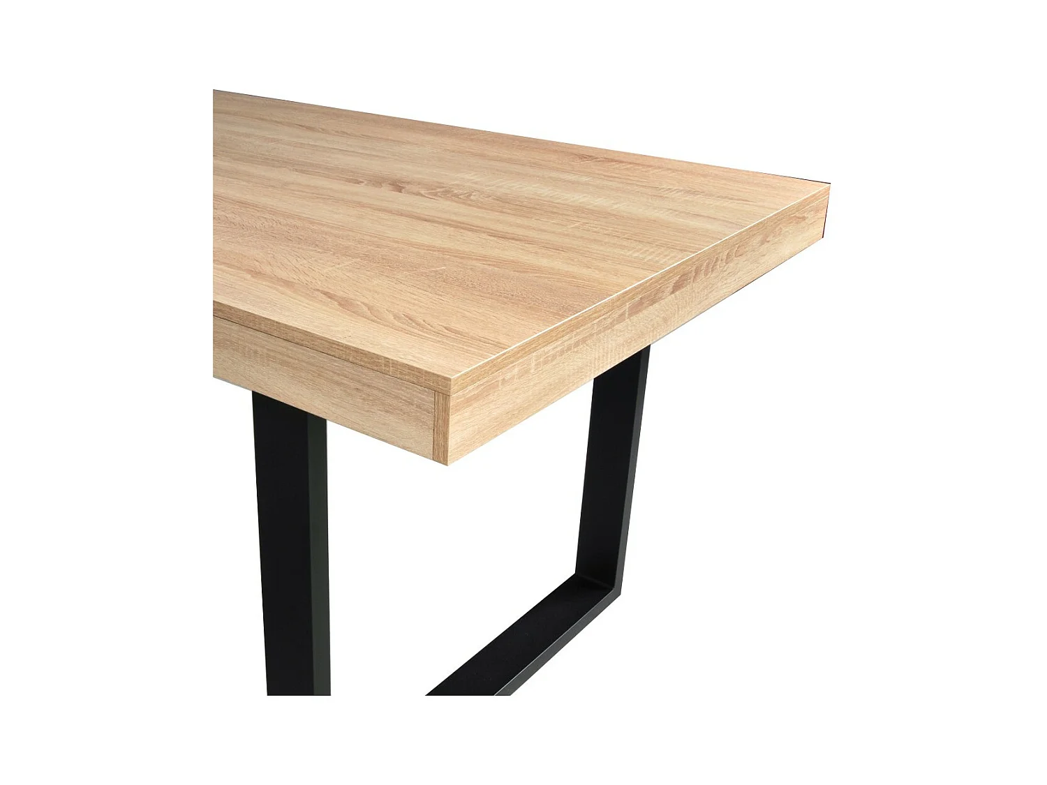 Table à manger 90x200cm couleur chêne pied métal TIVA