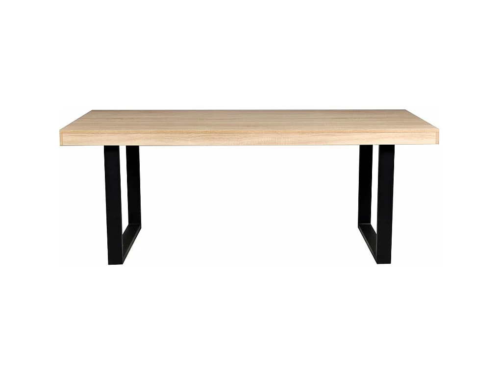 Table à manger 90x200cm couleur chêne pied métal TIVA