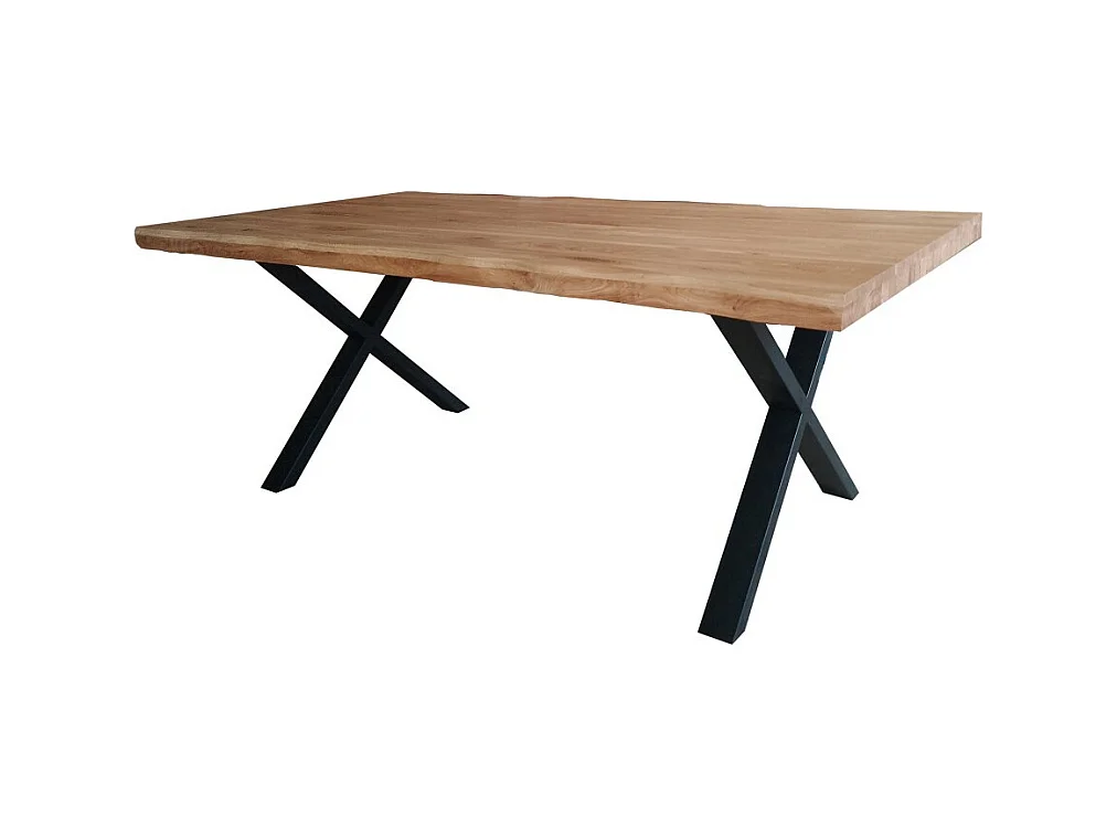 Table à manger 200x100cm chênemassif pied métal AVAN