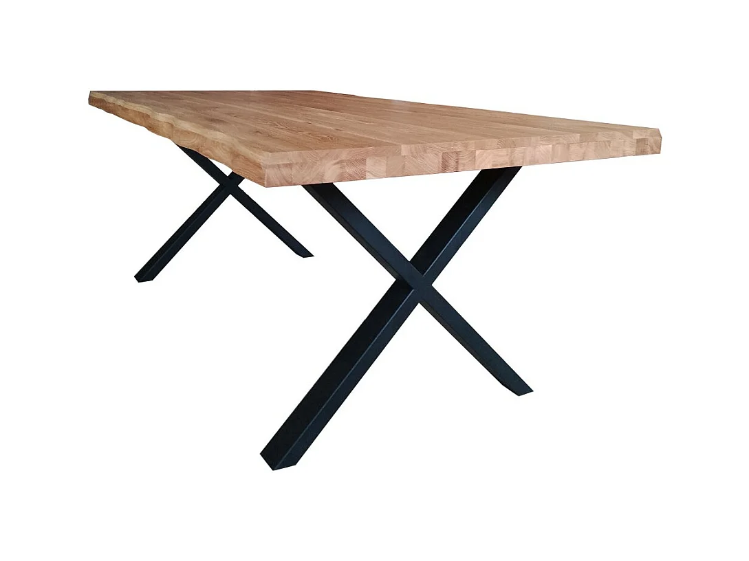 Table à manger 200x100cm chênemassif pied métal AVAN