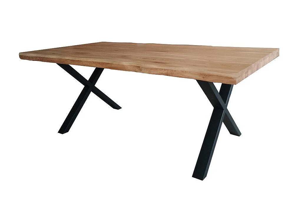 Table à manger 200x100cm chênemassif pied métal AVAN