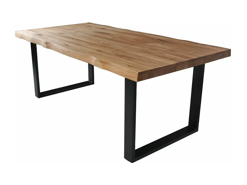 Table à manger 200x100cm chênemassif pied métal CATAU