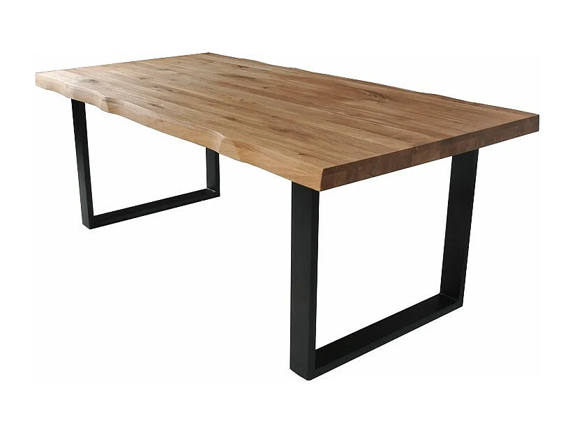 Table à manger 200x100cm chênemassif pied métal CATAU
