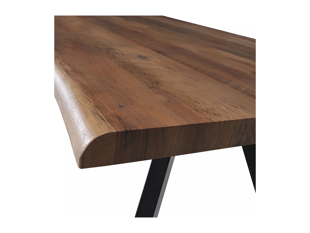 Table à manger 90x180cm couleur chêne pied métal HELI