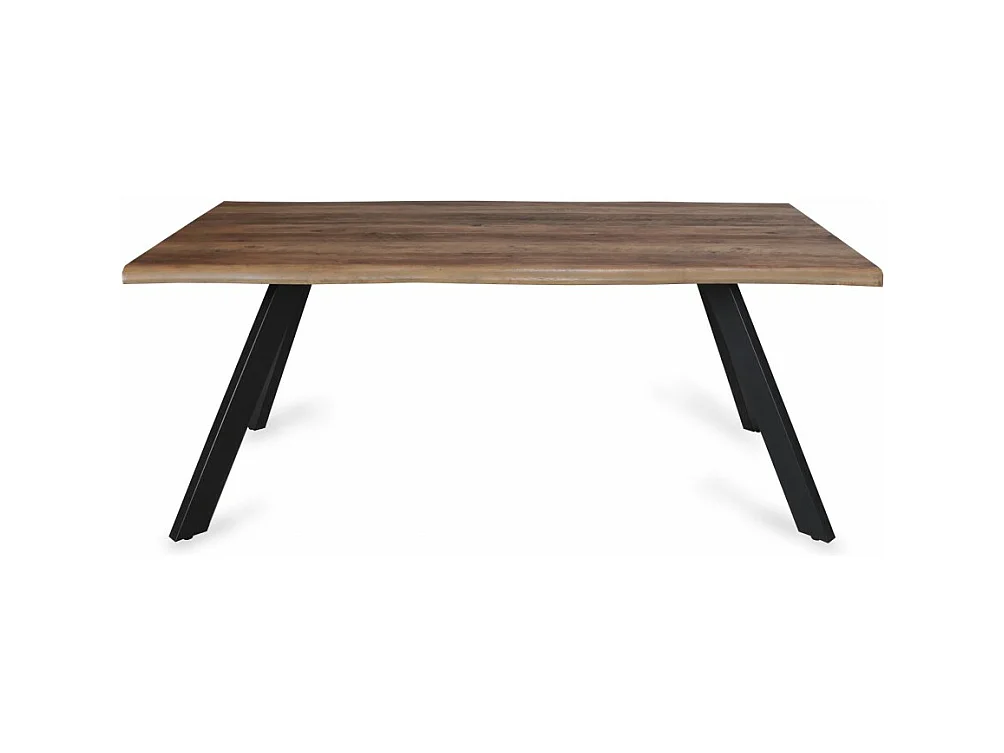 Table à manger 90x180cm couleur chêne pied métal HELI