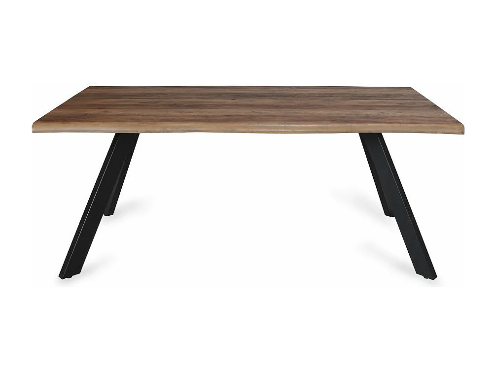 Table à manger 90x180cm couleur chêne pied métal HELI