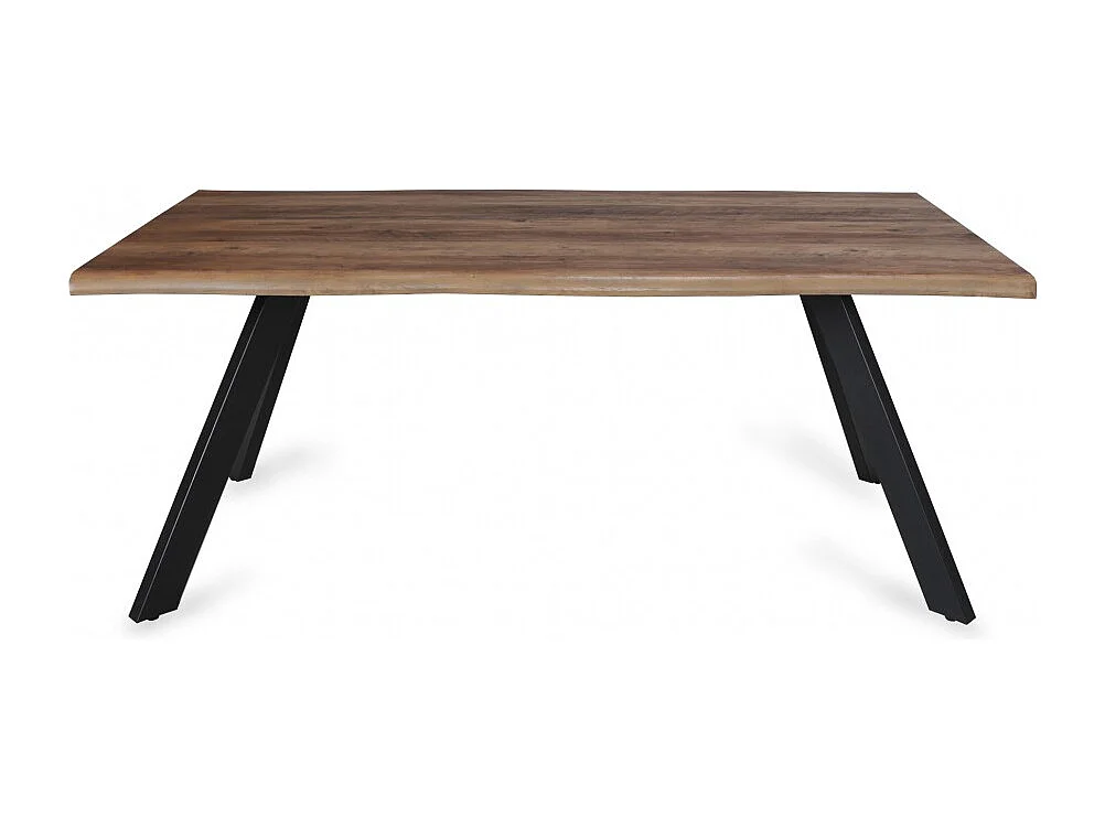 Table à manger 90x180cm couleur chêne pied métal HELI