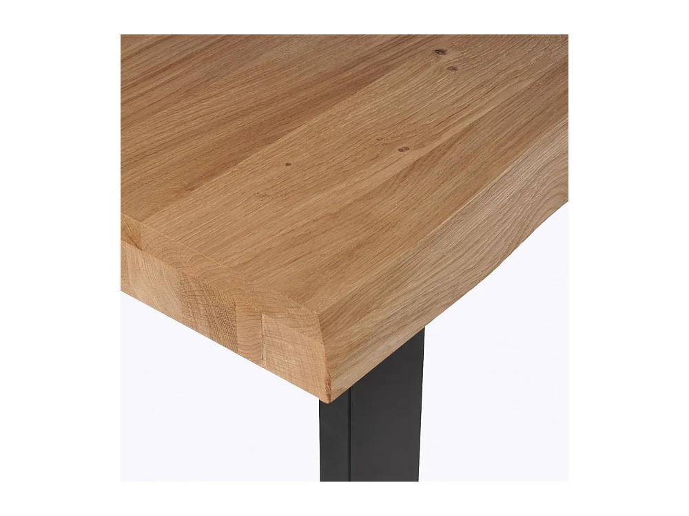 Table à manger 180x100cm chêne massif pied métal CATAU
