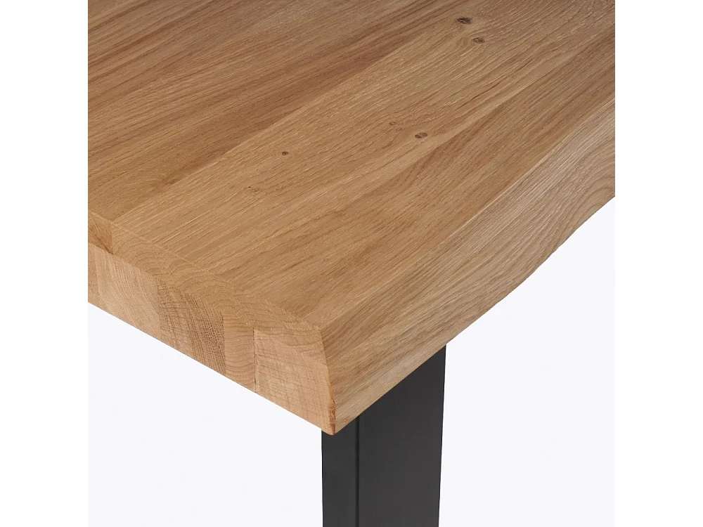 Table à manger 180x100cm chêne massif pied métal CATAU