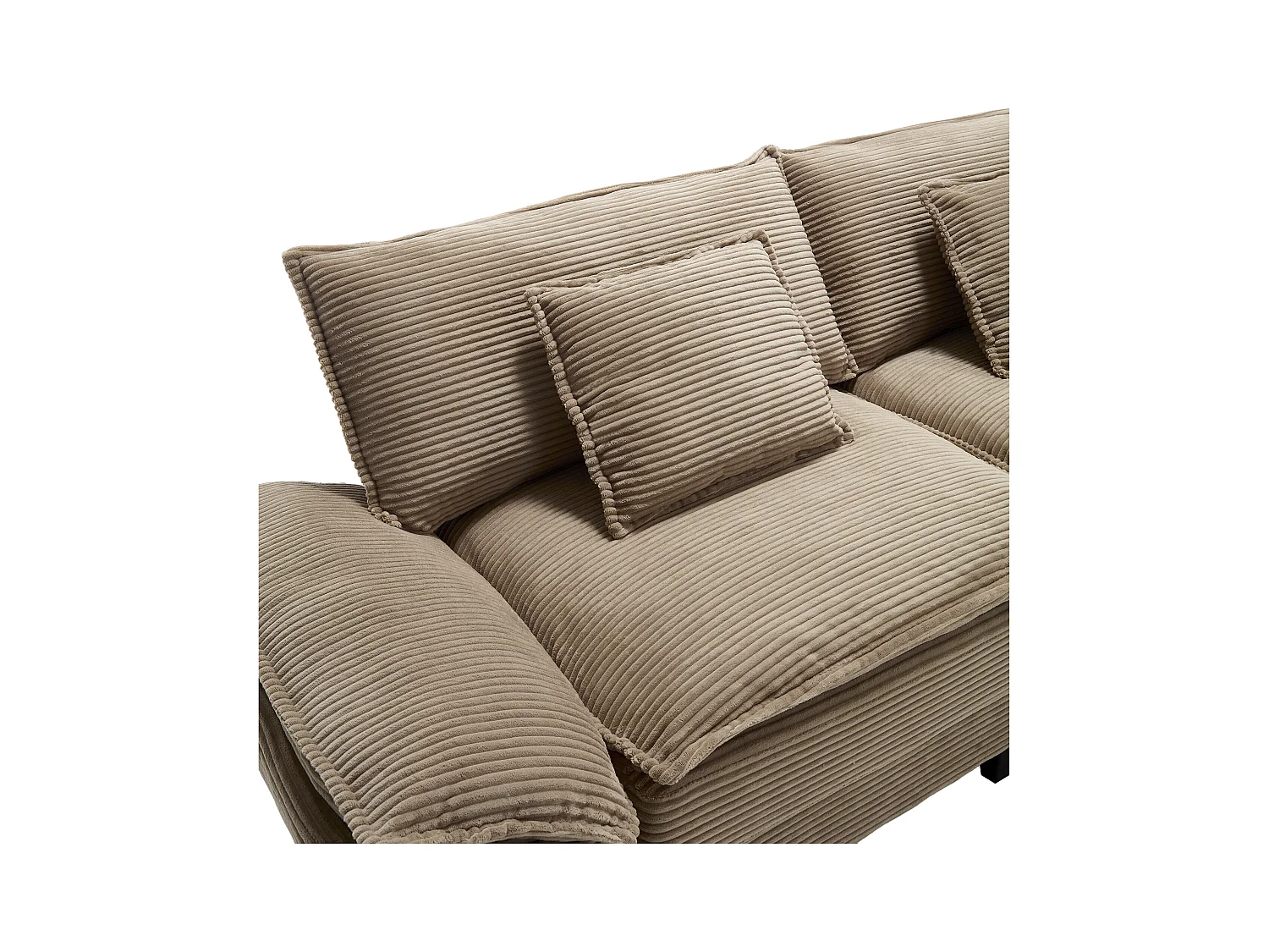 Canapé fixe 2 places en velours kaki ultra-profond – assise moelleuse et accoudoirs rembourrés - 224x81x81cm