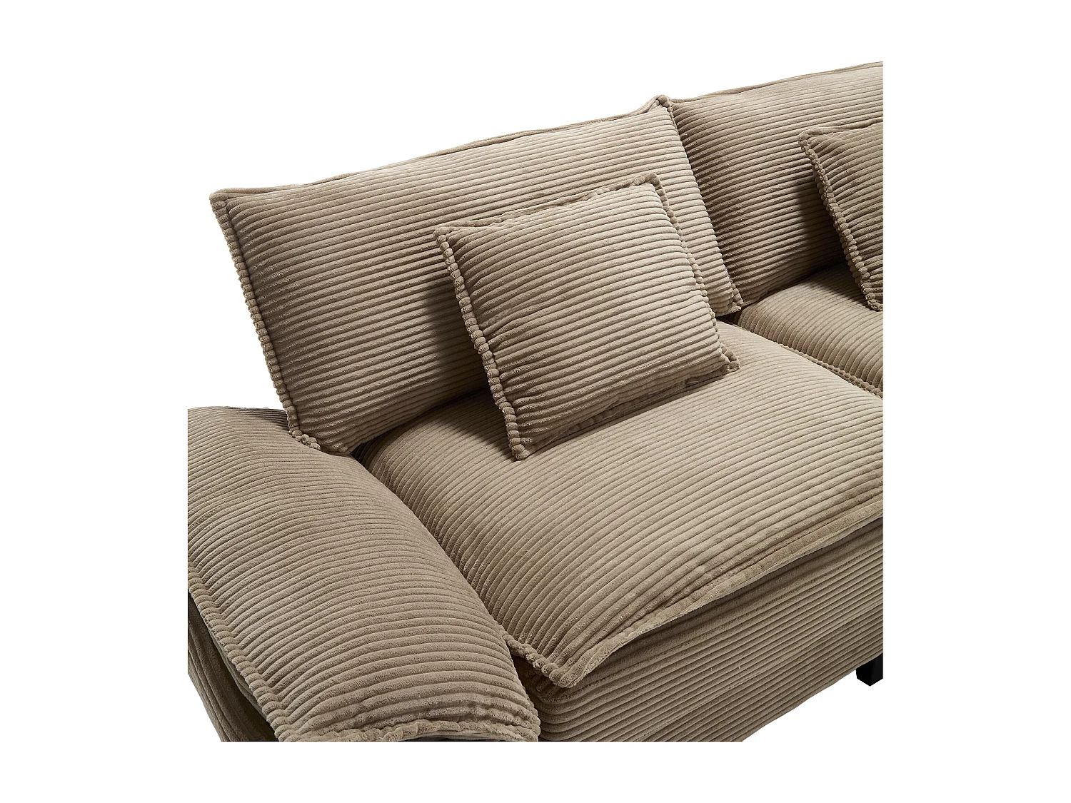 Canapé fixe 2 places en velours kaki ultra-profond – assise moelleuse et accoudoirs rembourrés - 224x81x81cm