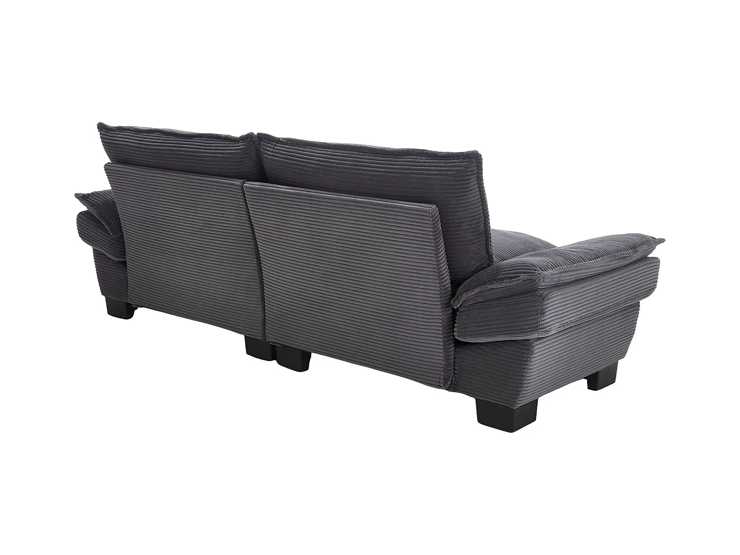 Canapé fixe 2 places en velours gris ultra-profond – assise moelleuse et accoudoirs rembourrés - 224x81x81cm