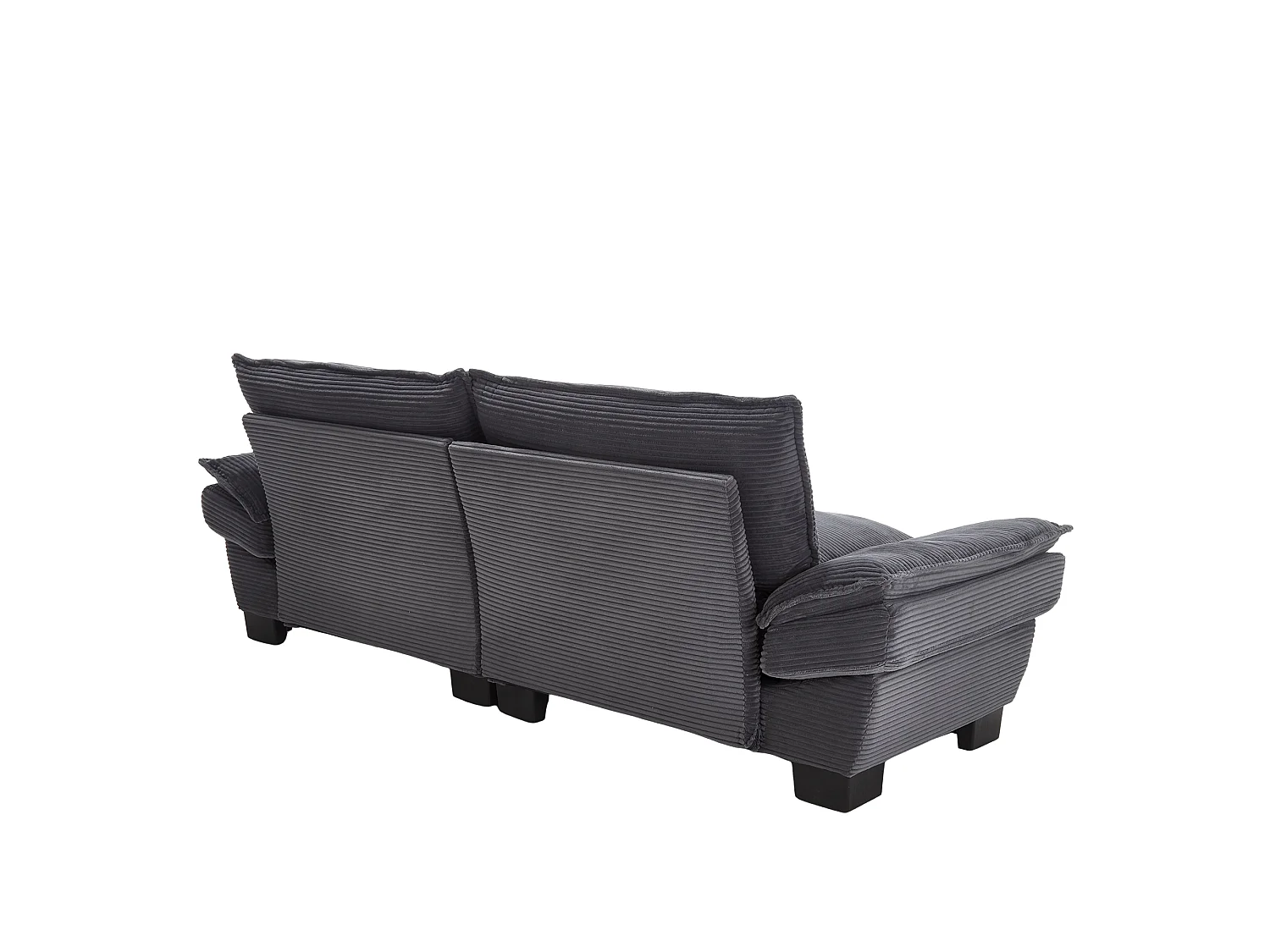 Canapé fixe 2 places en velours gris ultra-profond – assise moelleuse et accoudoirs rembourrés - 224x81x81cm