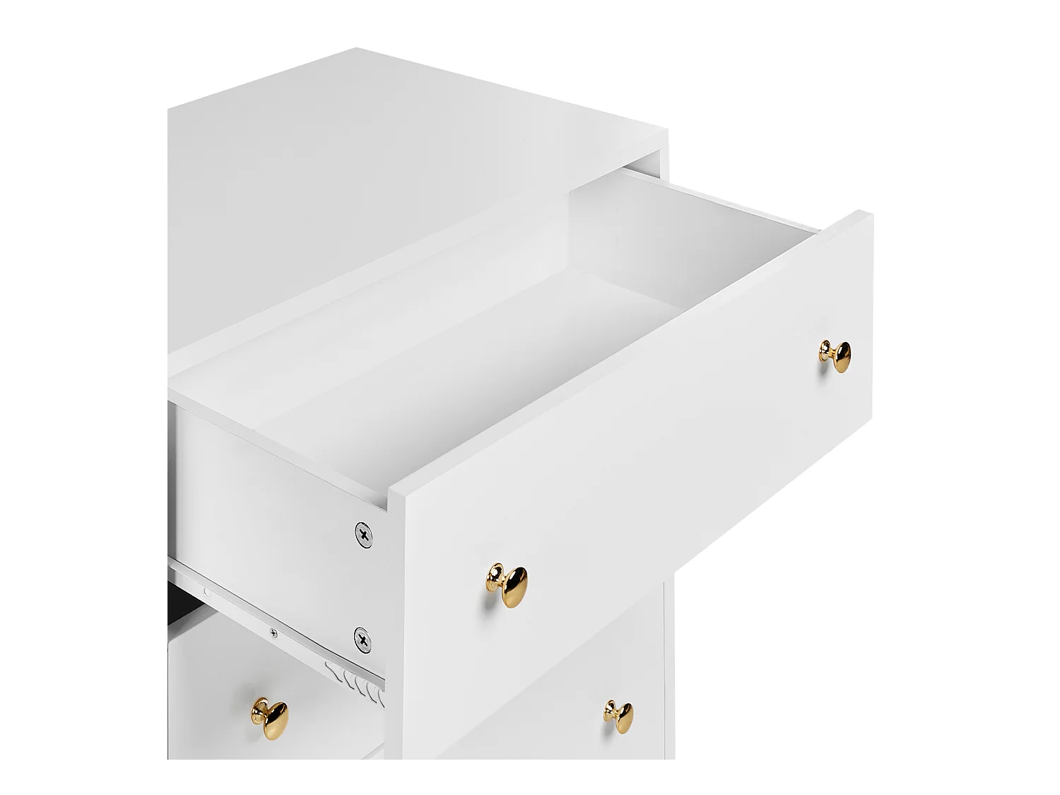 Buffet avec vitrine en verre MILORA 160 cm Blanc