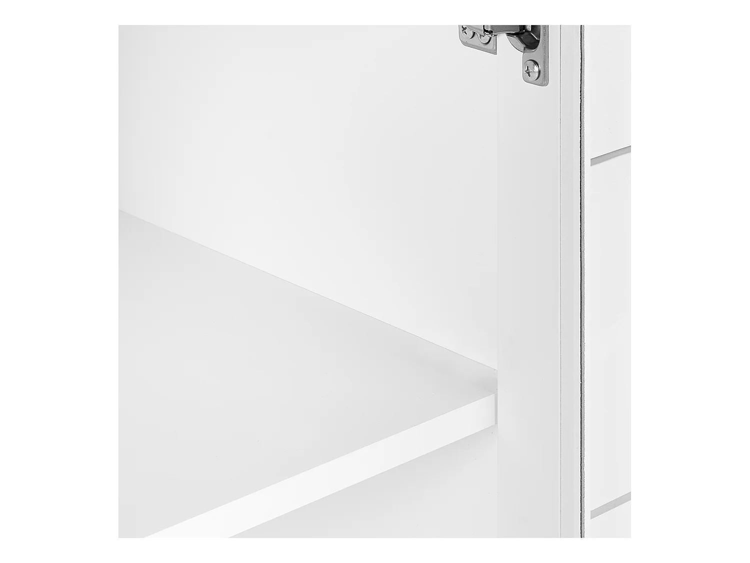 Buffet avec vitrine en verre MILORA 160 cm Blanc