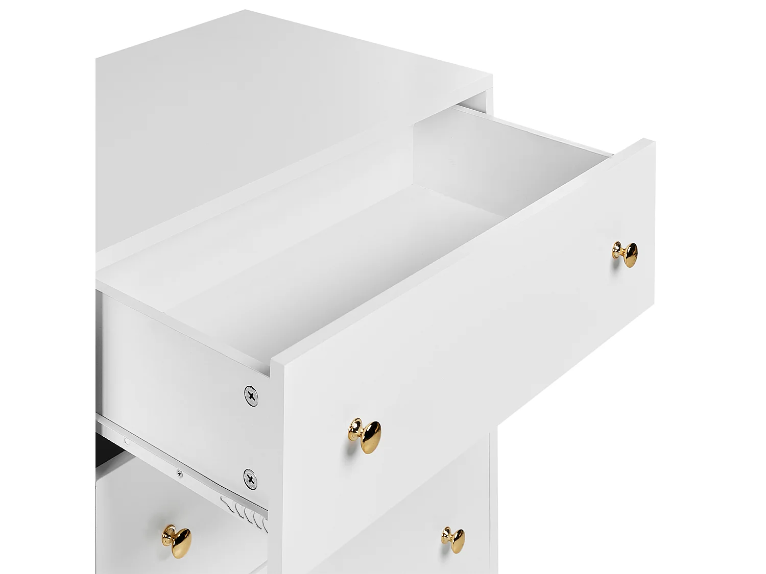 Buffet avec vitrine en verre MILORA 160 cm Blanc