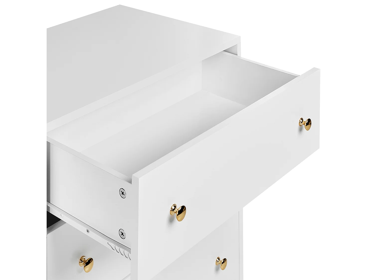 Buffet avec vitrine en verre MILORA 160 cm Blanc