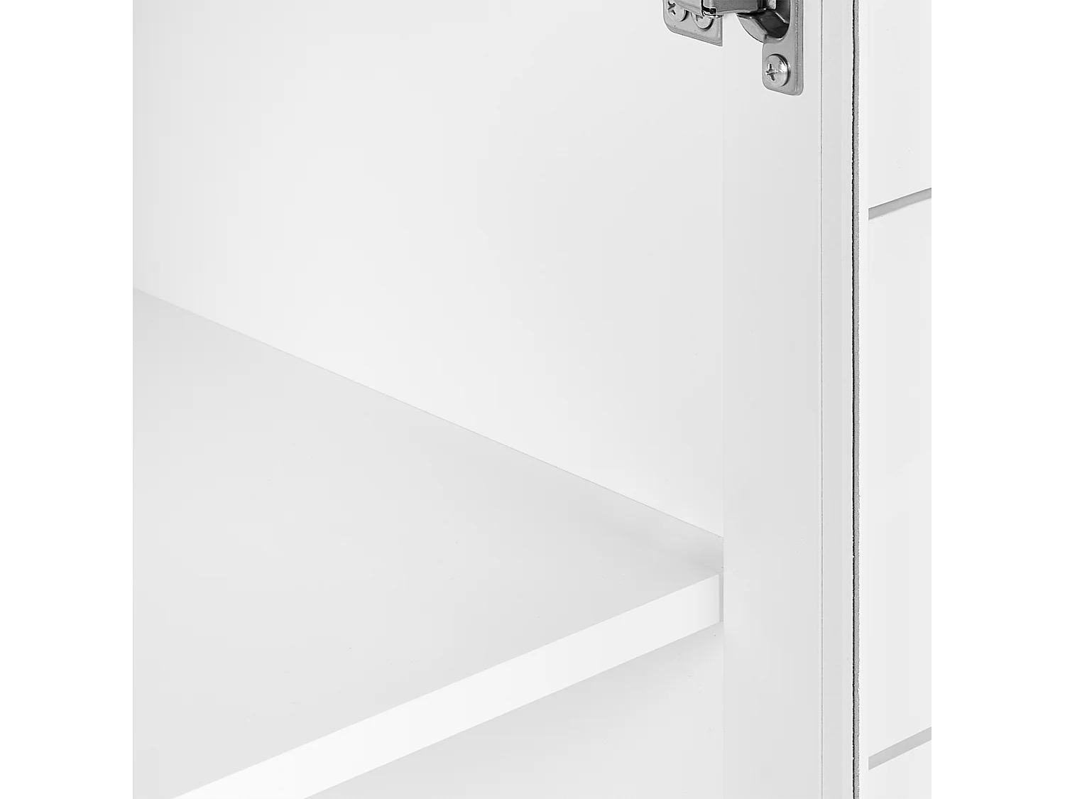 Buffet avec vitrine en verre MILORA 160 cm Blanc