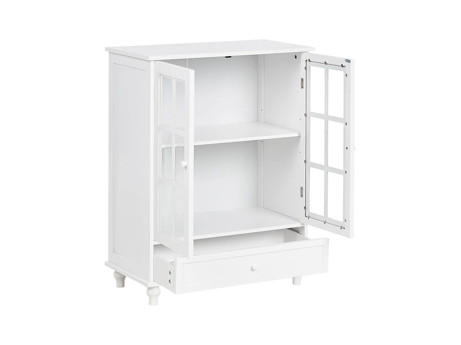 Armadio con ante in vetro CARLET Legno 71 cm Bianco