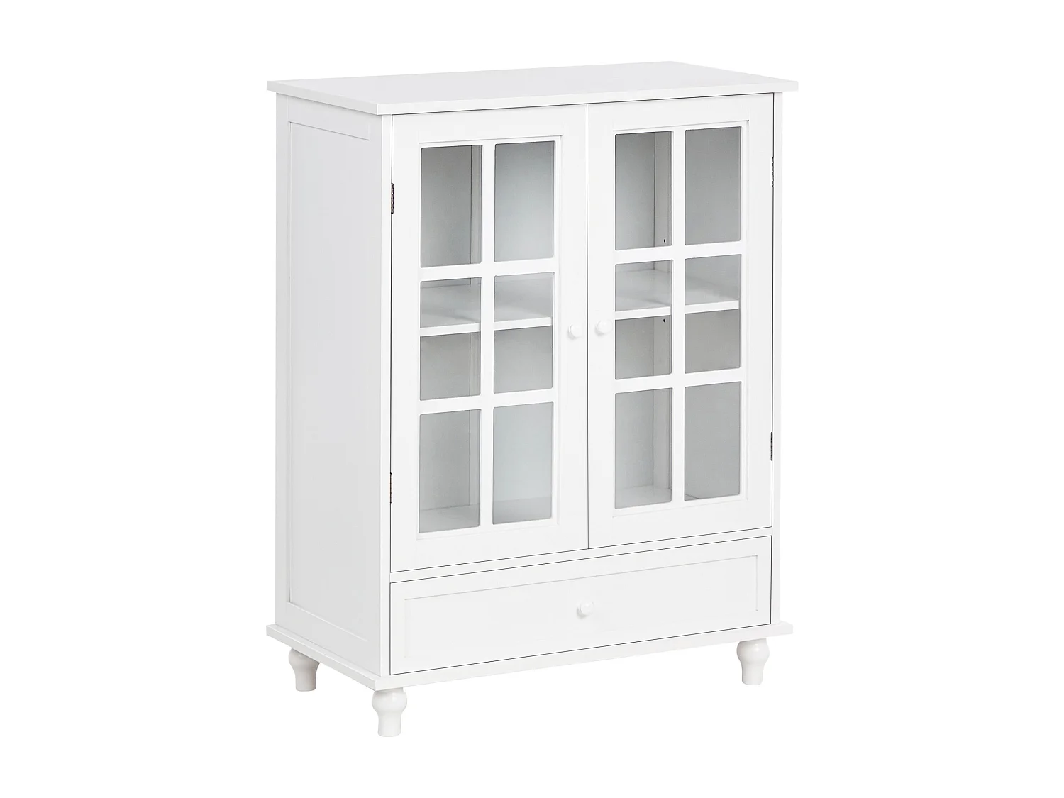 Buffet avec vitrine en verre CARLET 71 cm Blanc